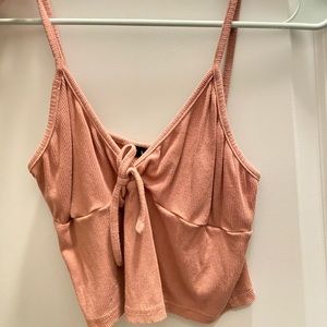 Pink ribbed tank top